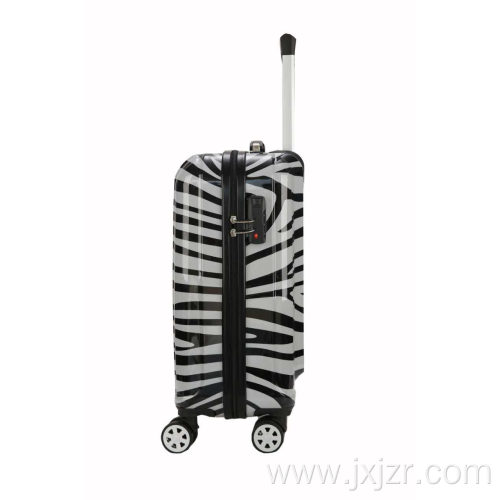Compartment abs pc Zebra suitcase